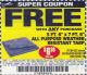 Harbor Freight FREE Coupon HFT 5 FT. 6 IN. X 7 FT. 6 IN. BLUE ALL-PURPOSE WEATHER-RESISTANT TARP Lot No. 953/69210 Expired: 11/16/17 - FWP
