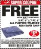 Harbor Freight FREE Coupon HFT 5 FT. 6 IN. X 7 FT. 6 IN. BLUE ALL-PURPOSE WEATHER-RESISTANT TARP Lot No. 953/69210 Expired: 1/10/18 - FWP