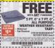 Harbor Freight FREE Coupon HFT 5 FT. 6 IN. X 7 FT. 6 IN. BLUE ALL-PURPOSE WEATHER-RESISTANT TARP Lot No. 953/69210 Expired: 5/28/18 - FWP