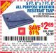 Harbor Freight Coupon HFT 5 FT. 6 IN. X 7 FT. 6 IN. BLUE ALL-PURPOSE WEATHER-RESISTANT TARP Lot No. 953/69210 Expired: 9/26/15 - $2.69
