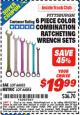 Harbor Freight ITC Coupon 6 PIECE COLOR COMBINATION RATCHETING WRENCH SETS Lot No. 66053/66054 Expired: 4/30/16 - $19.99