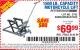 Harbor Freight Coupon 1500 LB. CAPACITY ATV/MOTORCYCLE LIFT Lot No. 2792/69995/60536/61632 Expired: 7/5/15 - $69.99