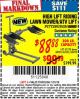 Harbor Freight Coupon HIGH LIFT RIDING LAWN MOWER/ATV LIFT Lot No. 61523/60395/62325/62493 Expired: 1/31/16 - $88.88