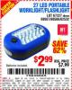 Harbor Freight Coupon LED PORTABLE WORKLIGHT/FLASHLIGHT Lot No. 63878/63991/64005/69567/60566/63601/67227 Expired: 10/21/15 - $2.99