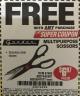 Harbor Freight FREE Coupon GORDON MULTIPURPOSE SCISSORS Lot No. 47877/60274/63520 Expired: 8/19/17 - FWP