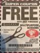 Harbor Freight FREE Coupon GORDON MULTIPURPOSE SCISSORS Lot No. 47877/60274/63520 Expired: 12/30/17 - FWP