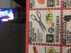 Harbor Freight Coupon GORDON MULTIPURPOSE SCISSORS Lot No. 47877/60274/63520 Expired: 5/31/19 - $0.79