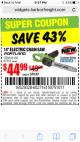 Harbor Freight Coupon Electric chain saw Lot No. 61592 Expired: 9/25/16 - $44.99