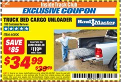 Harbor Freight ITC Coupon TRUCK BED CARGO UNLOADER Lot No. 60800 Expired: 12/31/18 - $34.99