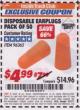 Harbor Freight ITC Coupon DISPOSABLE EAR PLUGS PACK OF 50 Lot No. 96365 Expired: 5/31/17 - $4.99