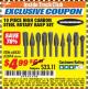 Harbor Freight ITC Coupon 10 PIECE HIGH CARBON STEEL ROTARY RASP SET Lot No. 68830/62694 Expired: 7/31/17 - $4.99