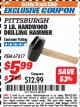 Harbor Freight ITC Coupon 3 LB. HARDWOOD DRILLING HAMMER Lot No. 61222/67817 Expired: 7/31/17 - $5.99