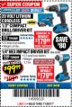 Harbor Freight Coupon HERCULES 20 VOLT LITHIUM CORDLESS 1/2" COMPACT DRILL/DRIVER KIT Lot No. 63381 Expired: 11/30/17 - $99.99