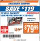 Harbor Freight ITC Coupon 1250 LB. CAPACITY LOW PROFILE MOTORCYCLE DOLLY Lot No. 95896 Expired: 3/6/18 - $79.99