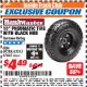 Harbor Freight ITC Coupon 10" PNEUMATIC TIRE WITH BLACK HUB Lot No. 63515/67465 Expired: 11/30/17 - $4.49