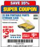 Harbor Freight Coupon 20 BIN PORTABLE PARTS STORAGE CASE Lot No. 62778/93928 Expired: 12/11/17 - $5.99