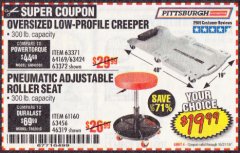 Harbor Freight Coupon OVERSIZED LOW-PROFILE CREEPER Lot No. 63371/63424/64169/63372 Expired: 10/31/19 - $19.99