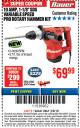 Harbor Freight ITC Coupon BAUER 10 AMP, 1-1/8" SDS VARIABLE SPEED PRO ROTARY HAMMER KIT Lot No. 64287/64288 Expired: 3/8/18 - $69.99