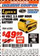 Harbor Freight ITC Coupon 40 VOLT, 2.5 AMP HOUR LITHIUM-ION BATTERY Lot No. 63285 Expired: 11/30/17 - $49.99