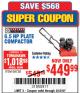 Harbor Freight Coupon 6.5 HP PLATE COMPACTOR (179 CC) Lot No. 66571/69738 Expired: 3/12/18 - $449.99