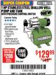 Harbor Freight Coupon 1 HP STAINLESS STEEL SHALLOW WELL PUMP AND TANK WITH PRESSURE CONTROL SWITCH Lot No. 63407 Expired: 3/19/18 - $129.99