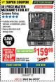 Harbor Freight Coupon 301 PIECE MASTER MECHANIC'S TOOL KIT Lot No. 63464/63457/45951 Expired: 4/29/18 - $159.99