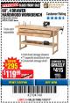 Harbor Freight Coupon 60", 4 DRAWER HARDWOOD WORKBENCH Lot No. 63395/93454/69054/62603 Expired: 12/3/17 - $119.99