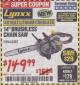 Harbor Freight Coupon LYNXX 40 VOLT LITHIUM 14" CORDLESS CHAIN SAW Lot No. 63287/64478 Expired: 1/31/18 - $149.99
