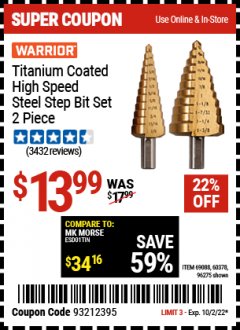 Harbor Freight Coupon 22 percent off coupon expires: 10/2/22