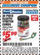 Harbor Freight ITC Coupon 20 PIECE ELASTIC STRETCH CORDS Lot No. 62962 Expired: 12/31/17 - $5.99