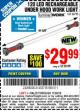 Harbor Freight Coupon 120 LED RECHARGEABLE UNDER HOOD WORK LIGHT Lot No. 60793 Expired: 11/30/15 - $29.99