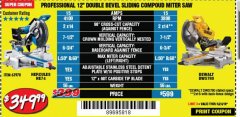 Harbor Freight Coupon HERCULES 12 IN. DUAL-BEVEL SLIDING COMPOUND MITER SAW WITH PRECISION LED SHADOW GUIDE Lot No. 56682/63978 Expired: 6/24/18 - $349.99