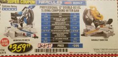 Harbor Freight Coupon HERCULES 12 IN. DUAL-BEVEL SLIDING COMPOUND MITER SAW WITH PRECISION LED SHADOW GUIDE Lot No. 56682/63978 Expired: 8/31/18 - $359.99