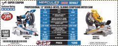 Harbor Freight Coupon HERCULES 12 IN. DUAL-BEVEL SLIDING COMPOUND MITER SAW WITH PRECISION LED SHADOW GUIDE Lot No. 56682/63978 Expired: 5/4/19 - $299