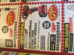 Harbor Freight Coupon EARTHQUAKE 20 VOLT LITHIUM CORDLESS 3/8" CORDLESS EXTREME TORQUE IMPACT WRENCH KIT Lot No. 63536/64197 Expired: 6/30/19 - $129.99
