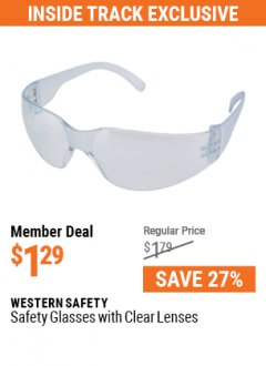Harbor Freight ITC Coupon CLEAR LENS SAFETY GLASSES Lot No. 63851/99762 Expired: 7/29/21 - $1.29
