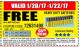 Harbor Freight FREE Coupon THUNDERBOLT MAGNUM ZINC CHLORIDE BATTERIES Lot No. 61675/61676/61274/61679/61677/61273/68383 Expired: 1/22/17 - FWP