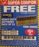 Harbor Freight FREE Coupon THUNDERBOLT MAGNUM ZINC CHLORIDE BATTERIES Lot No. 61675/61676/61274/61679/61677/61273/68383 Expired: 1/3/18 - FWP