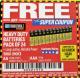 Harbor Freight FREE Coupon THUNDERBOLT MAGNUM ZINC CHLORIDE BATTERIES Lot No. 61675/61676/61274/61679/61677/61273/68383 Expired: 2/28/18 - FWP