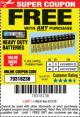 Harbor Freight FREE Coupon THUNDERBOLT MAGNUM ZINC CHLORIDE BATTERIES Lot No. 61675/61676/61274/61679/61677/61273/68383 Expired: 3/31/18 - FWP