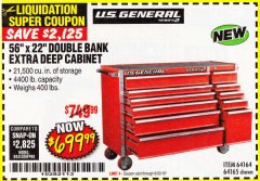 Harbor Freight Coupon 56" X 22" DOUBLE BANK EXTRA DEEP CABINETS Lot No. 64458/64457/64164/64165/64866/64864/56110/56111/56112 Expired: 6/30/18 - $699.99
