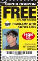 Harbor Freight FREE Coupon HEADLAMP WITH SWIVEL LENS Lot No. 45807/61319/63598/62614 Expired: 10/15/16 - FWP