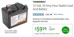 Harbor Freight Coupon 12 VOLT,35 AMP HOUR UNIVERSAL BATTERY Lot No. 64102 / 68680 Expired: 6/30/20 - $59.99