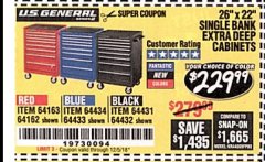 Harbor Freight Coupon 26" X 22" SINGLE BANK EXTRA DEEP CABINETS Lot No. 64434/64433/64432/64431/64163/64162/56234/56233/56235/56104/56105/56106 Expired: 12/5/18 - $229.99