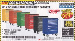 Harbor Freight Coupon 26" X 22" SINGLE BANK EXTRA DEEP CABINETS Lot No. 64434/64433/64432/64431/64163/64162/56234/56233/56235/56104/56105/56106 Expired: 12/13/19 - $279.99