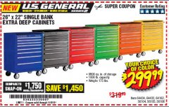 Harbor Freight Coupon 26" X 22" SINGLE BANK EXTRA DEEP CABINETS Lot No. 64434/64433/64432/64431/64163/64162/56234/56233/56235/56104/56105/56106 Expired: 11/9/19 - $299.99