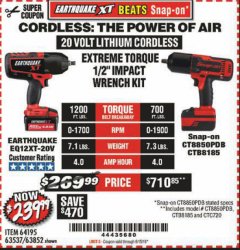 Harbor Freight Coupon EXTREME TORQUE 1/2" IMPACT WRENCH KIT Lot No. 63852 Expired: 6/15/19 - $239.99