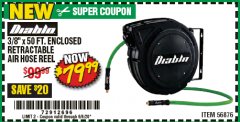 Harbor Freight Coupon 3/8" X 50 FT. ENCLOSED RETRACTABLE AIR HOSE REEL Lot No. 56876 Expired: 6/30/20 - $79.99