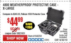 Harbor Freight Coupon APACHE 4800 WEATHERPROOF CASE Lot No. 64250 Expired: 6/30/19 - $44.99