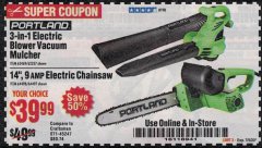 Harbor Freight Coupon 14" ELECTRIC CHAIN SAW Lot No. 64497/64498 Expired: 7/5/20 - $39.99